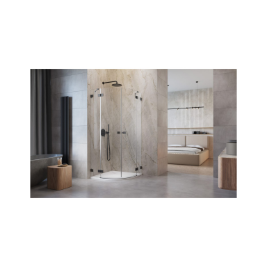 Pusapvalė dušo kabina Radaway Essenza Pro Brushed GunMetal PDD, skaidrus stiklas Pusapvalė dušo kabina Radaway Essenza Pro Brushed GunMetal PDD, skaidrus stiklas