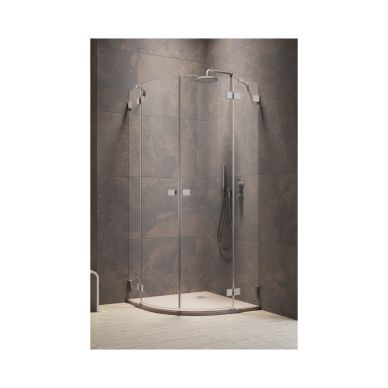 Pusapvalė dušo kabina Radaway Essenza Pro Brushed Nickel PDD, skaidrus stiklas 2