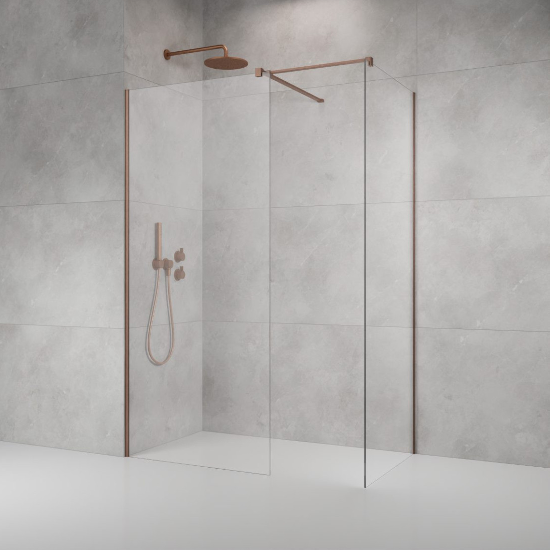 Radaway Modo X Brushed Copper III nejudanti dušo sienelė, skaidrus stiklas