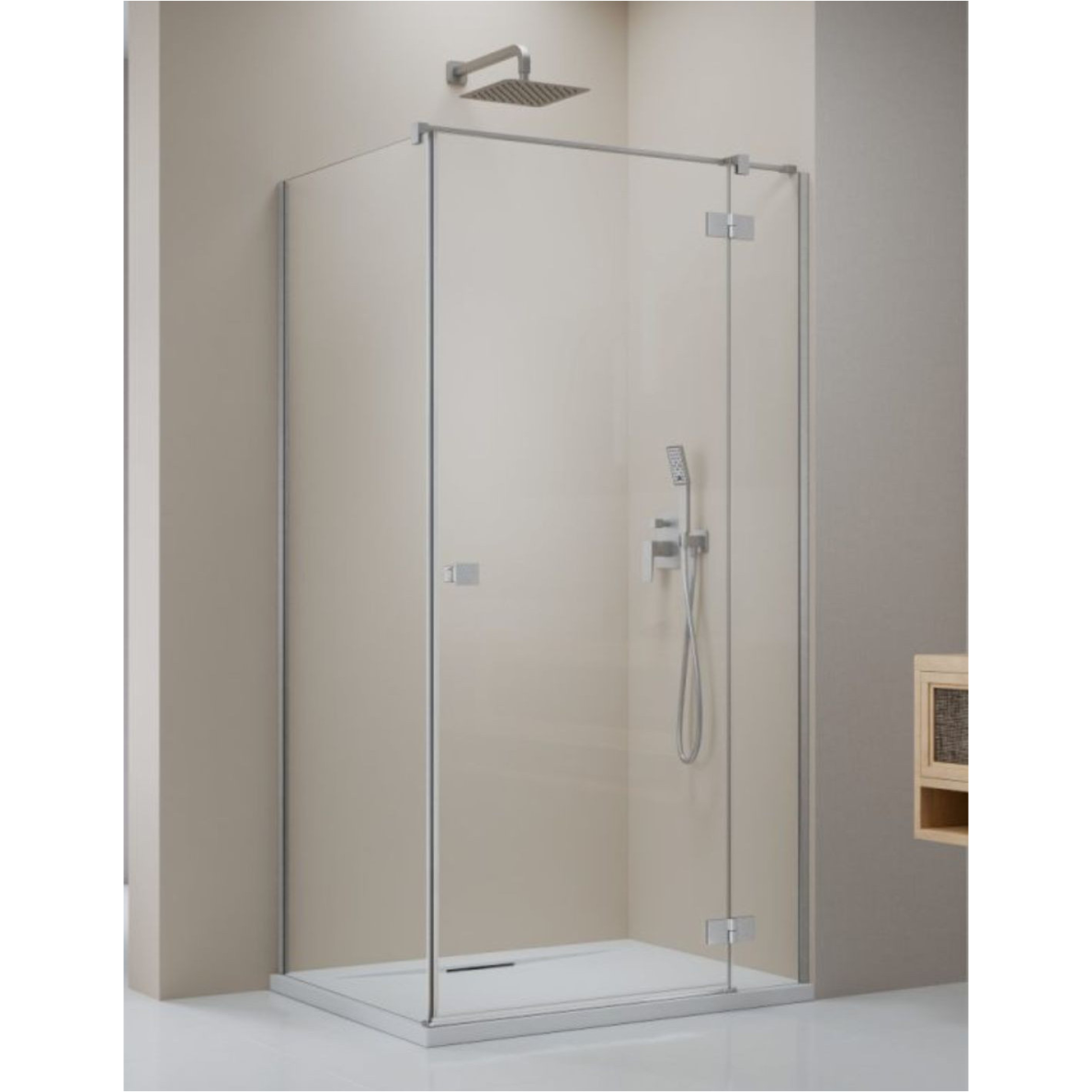 Radaway Essenza 8 Brushed Nickel KDJ kampinė dušo kabina, skaidrus stiklas Radaway Essenza 8 Brushed Nickel KDJ kampinė dušo kabina, skaidrus stiklas