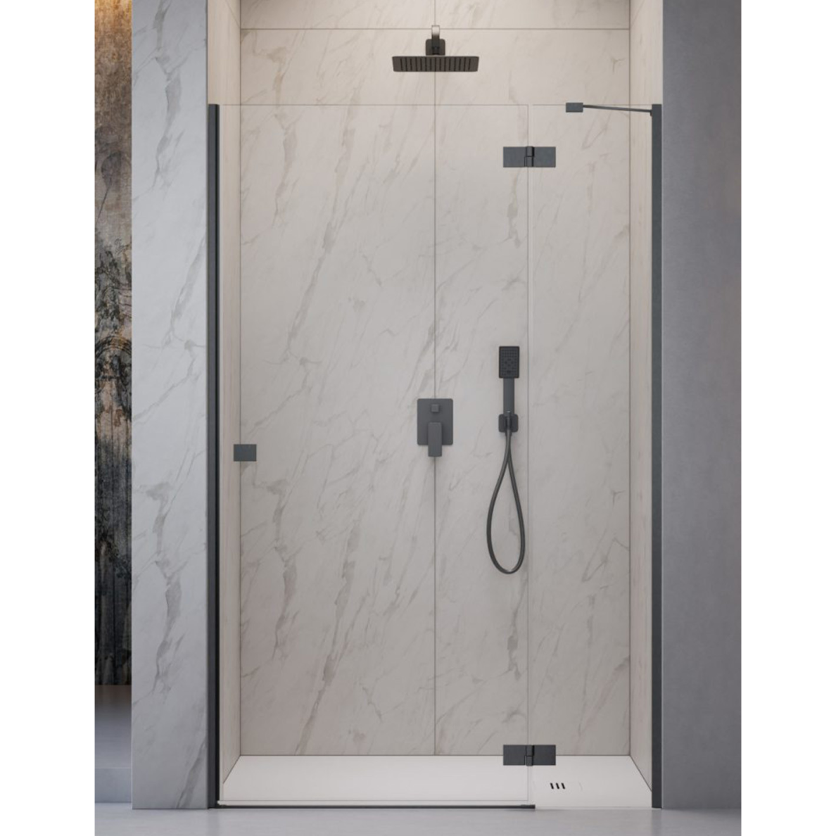 Radaway Essenza Brushed GunMetal DWJ dušo durys, skaidrus stiklas Radaway Essenza Brushed GunMetal DWJ dušo durys, skaidrus stiklas