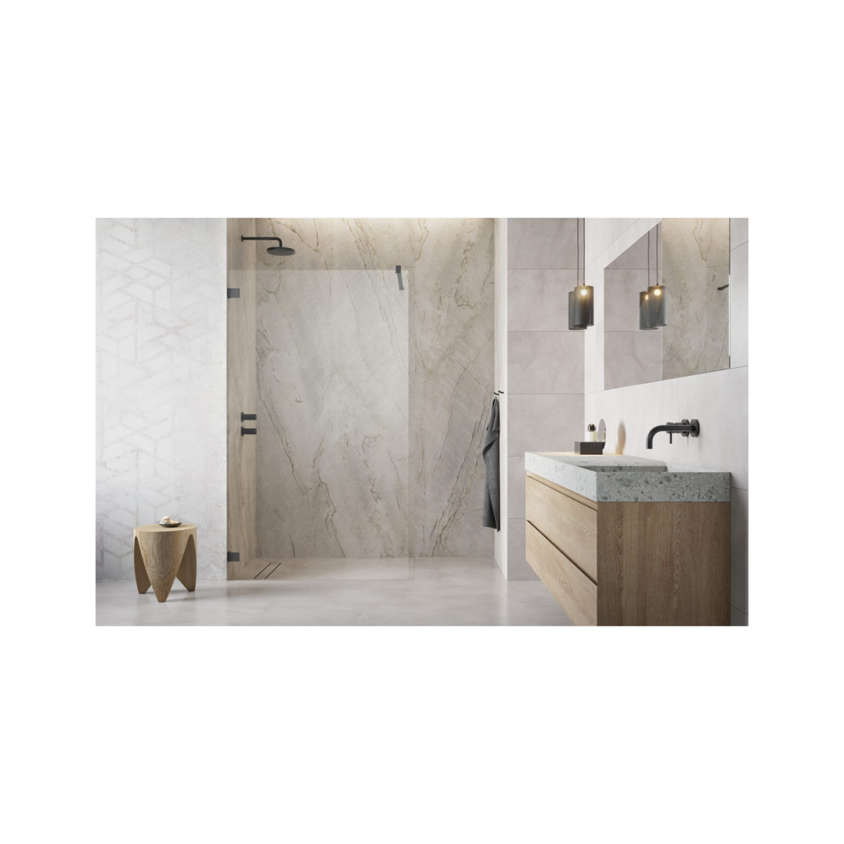 Radaway Essenza Pro Brushed GunMetal Walk-in nejudanti dušo sienelė, skaidrus stiklas 1 Radaway Essenza Pro Brushed GunMetal Walk-in nejudanti dušo sienelė, skaidrus stiklas 1