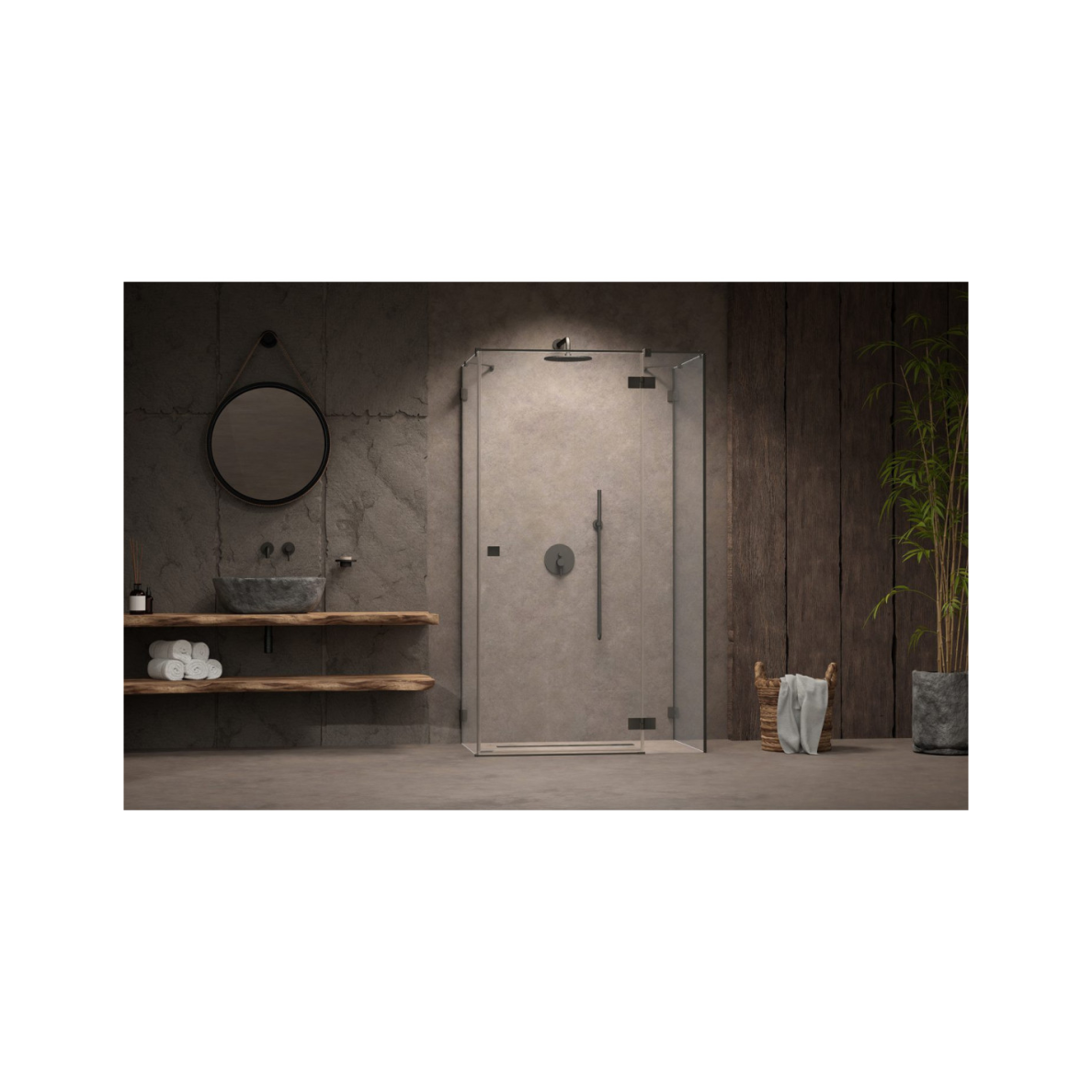 Radaway Essenza Pro Bushed GunMetal KDJ+S kampinė dušo kabina, skaidrus stiklas 1 Radaway Essenza Pro Bushed GunMetal KDJ+S kampinė dušo kabina, skaidrus stiklas 1