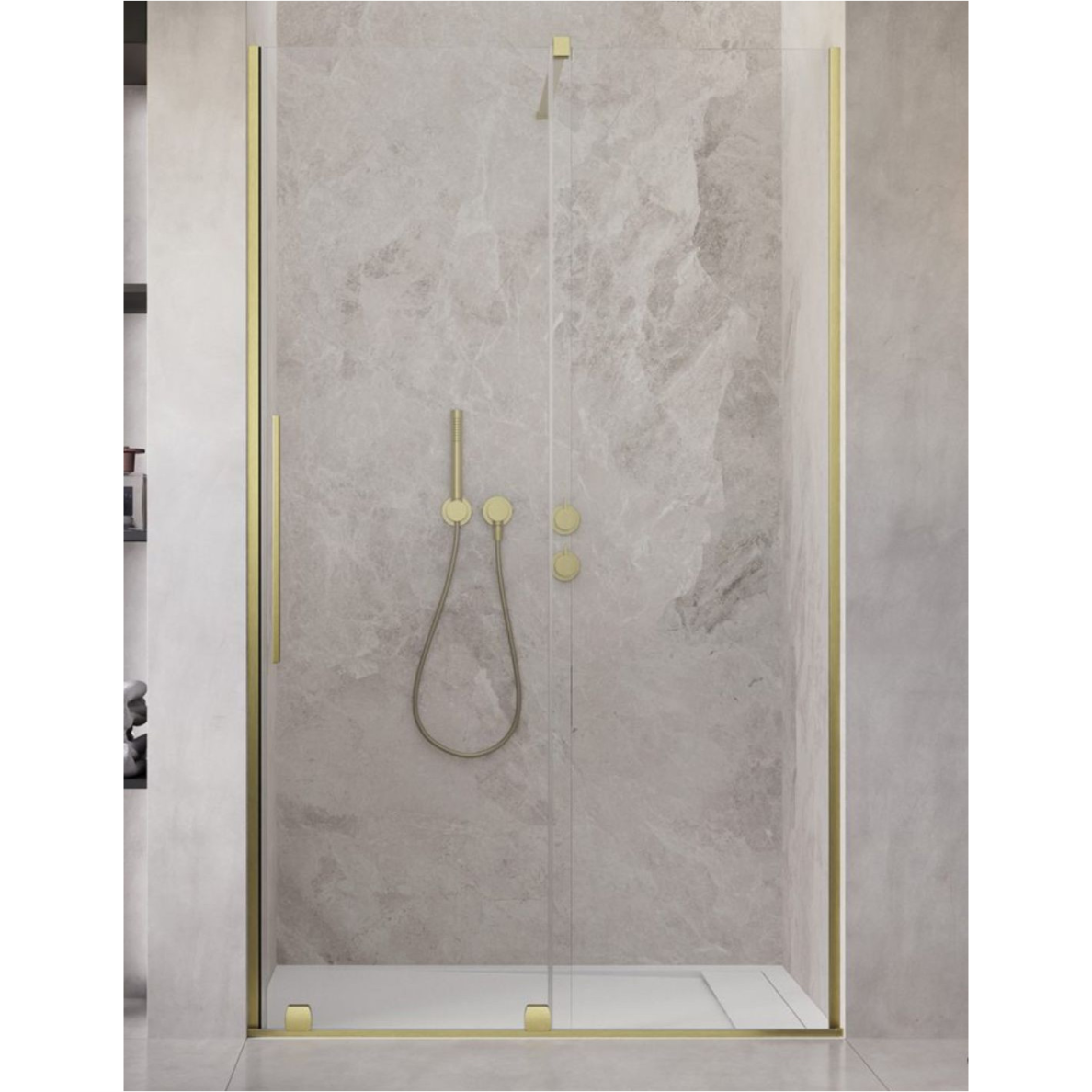 Radaway Furo Brushed Gold DWJ dušo durys, skaidrus stiklas Radaway Furo Brushed Gold DWJ dušo durys, skaidrus stiklas