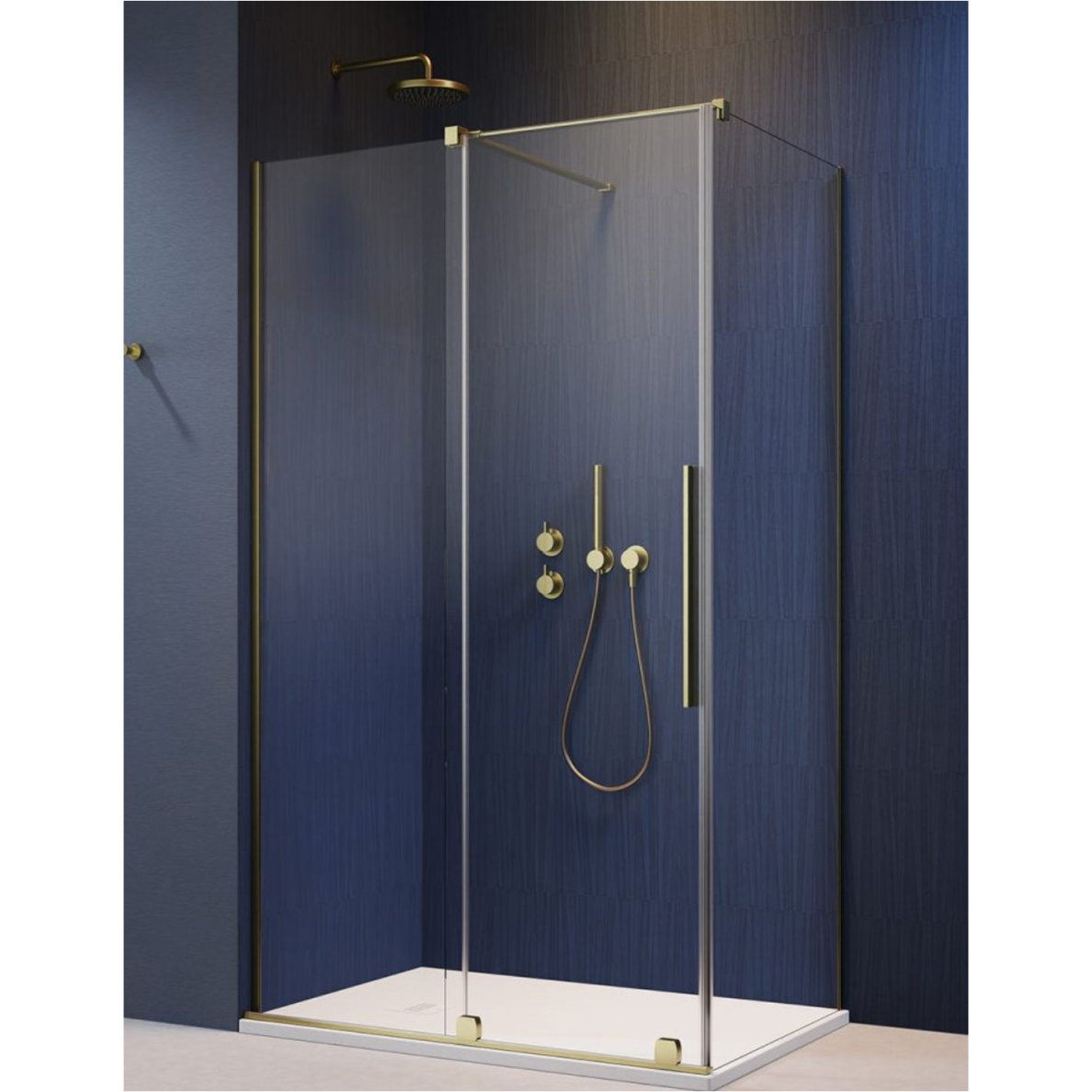 Radaway Furo Brushed Gold KDJ kampinė dušo kabina, skaidrus stiklas Radaway Furo Brushed Gold KDJ kampinė dušo kabina, skaidrus stiklas