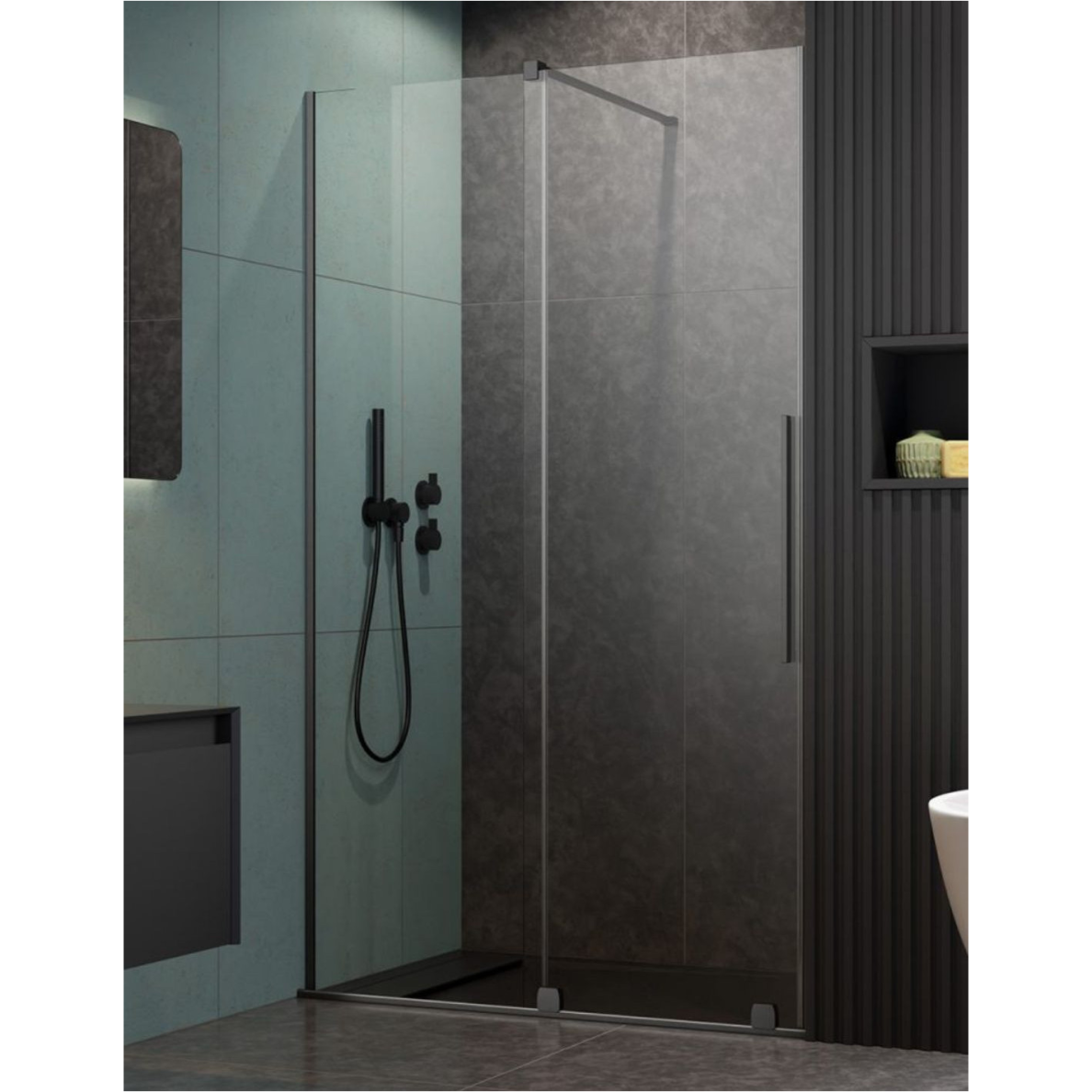 Radaway Furo Brushed GunMetal DWJ dušo durys, skaidrus stiklas Radaway Furo Brushed GunMetal DWJ dušo durys, skaidrus stiklas