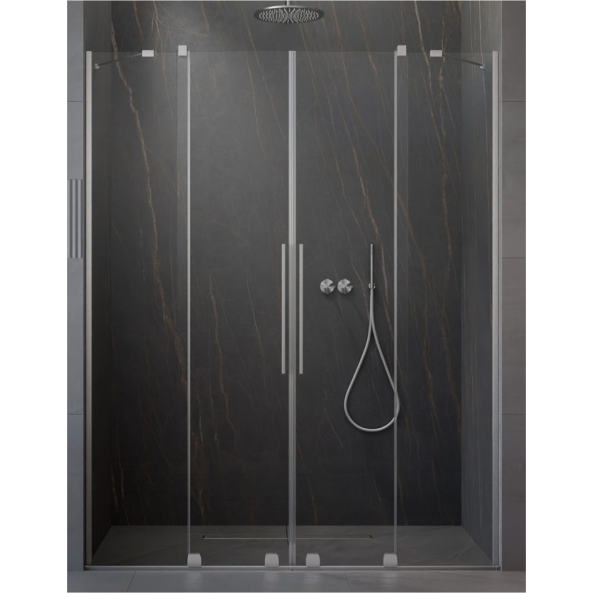 Radaway Furo Brushed Nickel DWD dušo durys, skaidrus stiklas Radaway Furo Brushed Nickel DWD dušo durys, skaidrus stiklas