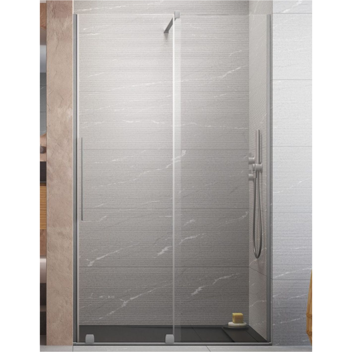 Radaway Furo Brushed Nickel DWJ dušo durys, skaidrus stiklas Radaway Furo Brushed Nickel DWJ dušo durys, skaidrus stiklas