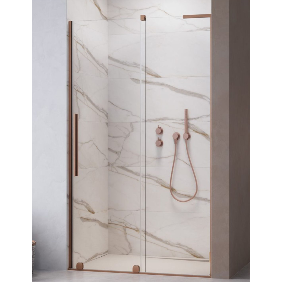 Radaway Furo SL Brushed Copper DWJ dušo durys, skaidrus stiklas Radaway Furo SL Brushed Copper DWJ dušo durys, skaidrus stiklas