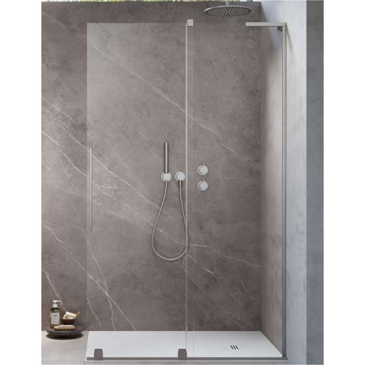 Radaway Furo SL Brushed Nickel Walk-in dušo sienelė, skaidrus stiklas Radaway Furo SL Brushed Nickel Walk-in dušo sienelė, skaidrus stiklas