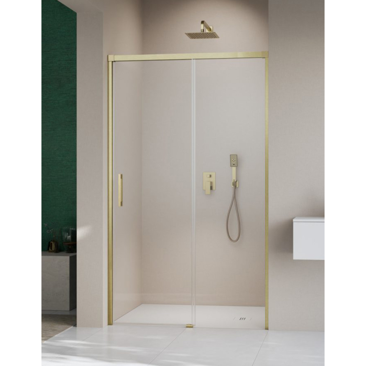 Radaway Idea DWJ Brushed Gold dušo durys, skaidrus stiklas Radaway Idea DWJ Brushed Gold dušo durys, skaidrus stiklas