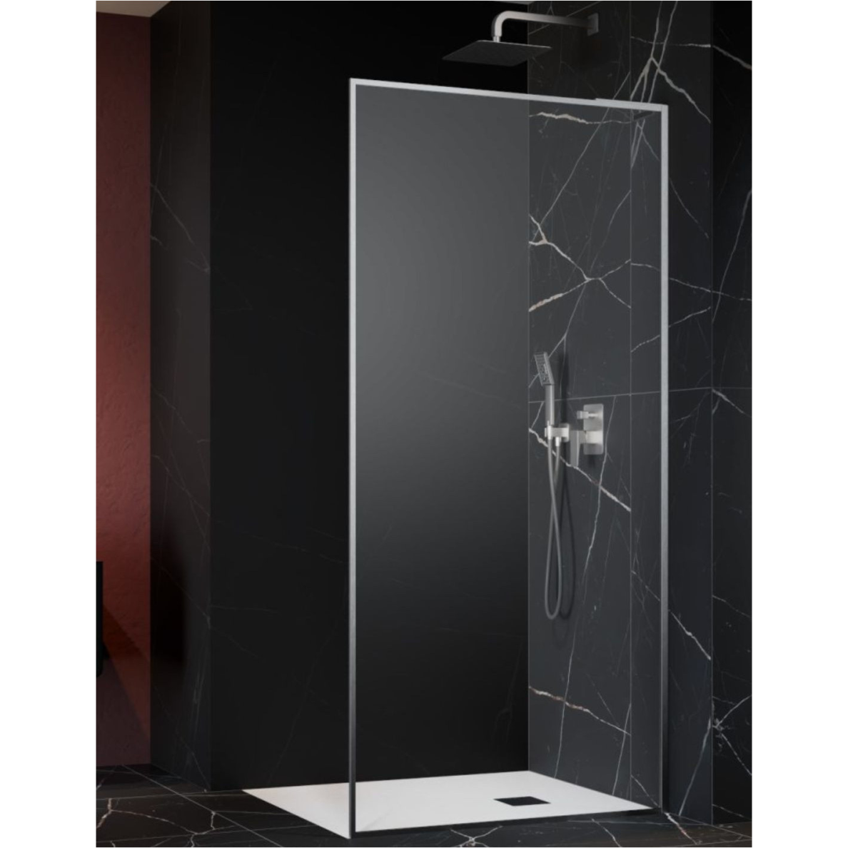 Radaway Modo F SL Brushed Nickel II nejudanti dušo sienelė, skaidrus stiklas Radaway Modo F SL Brushed Nickel II nejudanti dušo sienelė, skaidrus stiklas