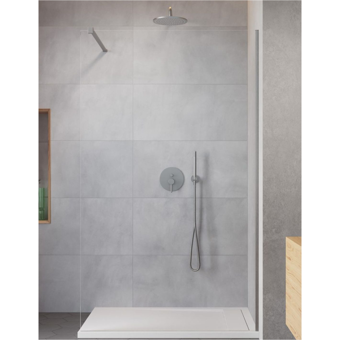 Radaway Modo New Brushed Nickel II nejudanti dušo sienelė, skaidrus stiklas Radaway Modo New Brushed Nickel II nejudanti dušo sienelė, skaidrus stiklas
