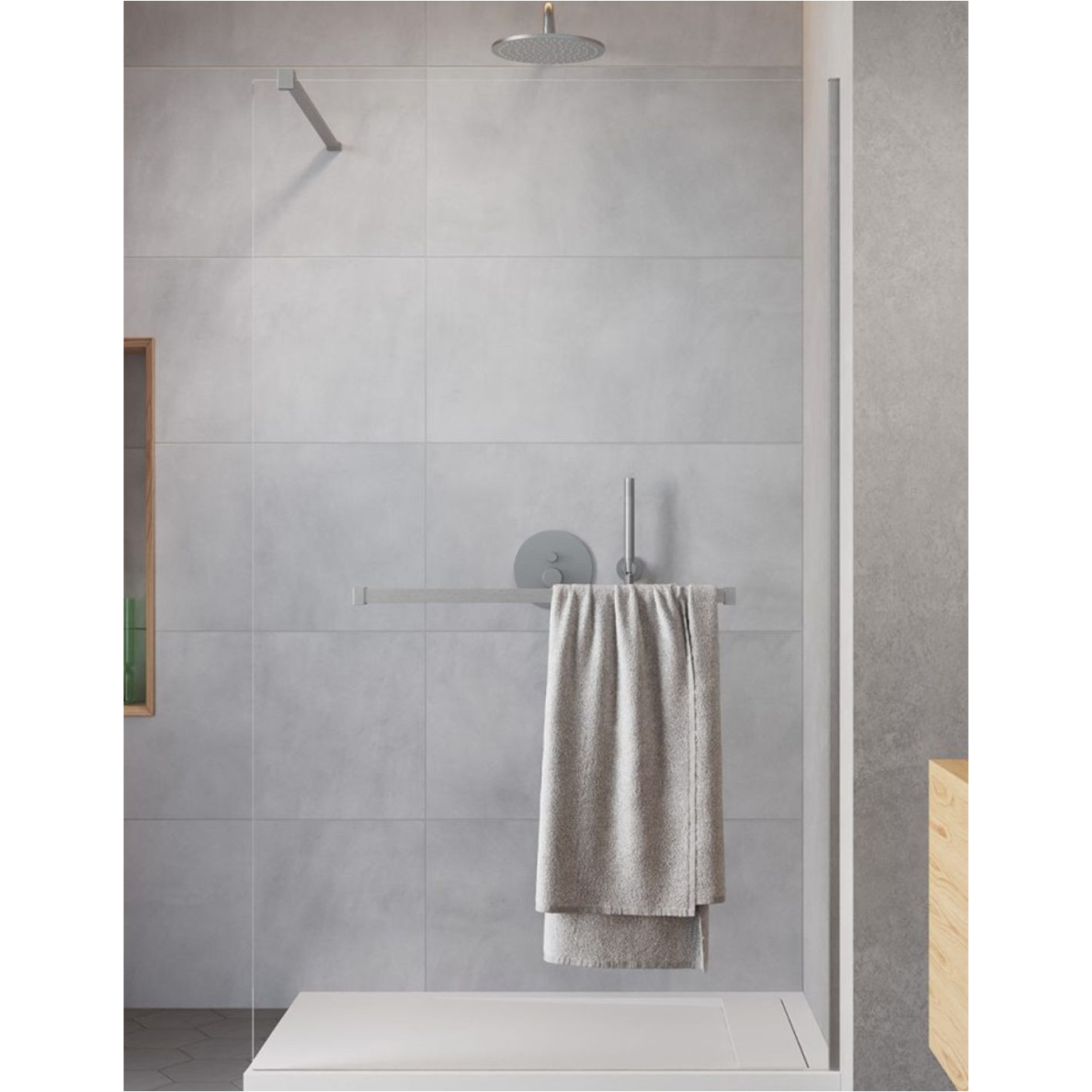 Radaway Modo New Brushed Nickel II nejudanti dušo sienelė su pakaba, skaidrus stiklas Radaway Modo New Brushed Nickel II nejudanti dušo sienelė su pakaba, skaidrus stiklas