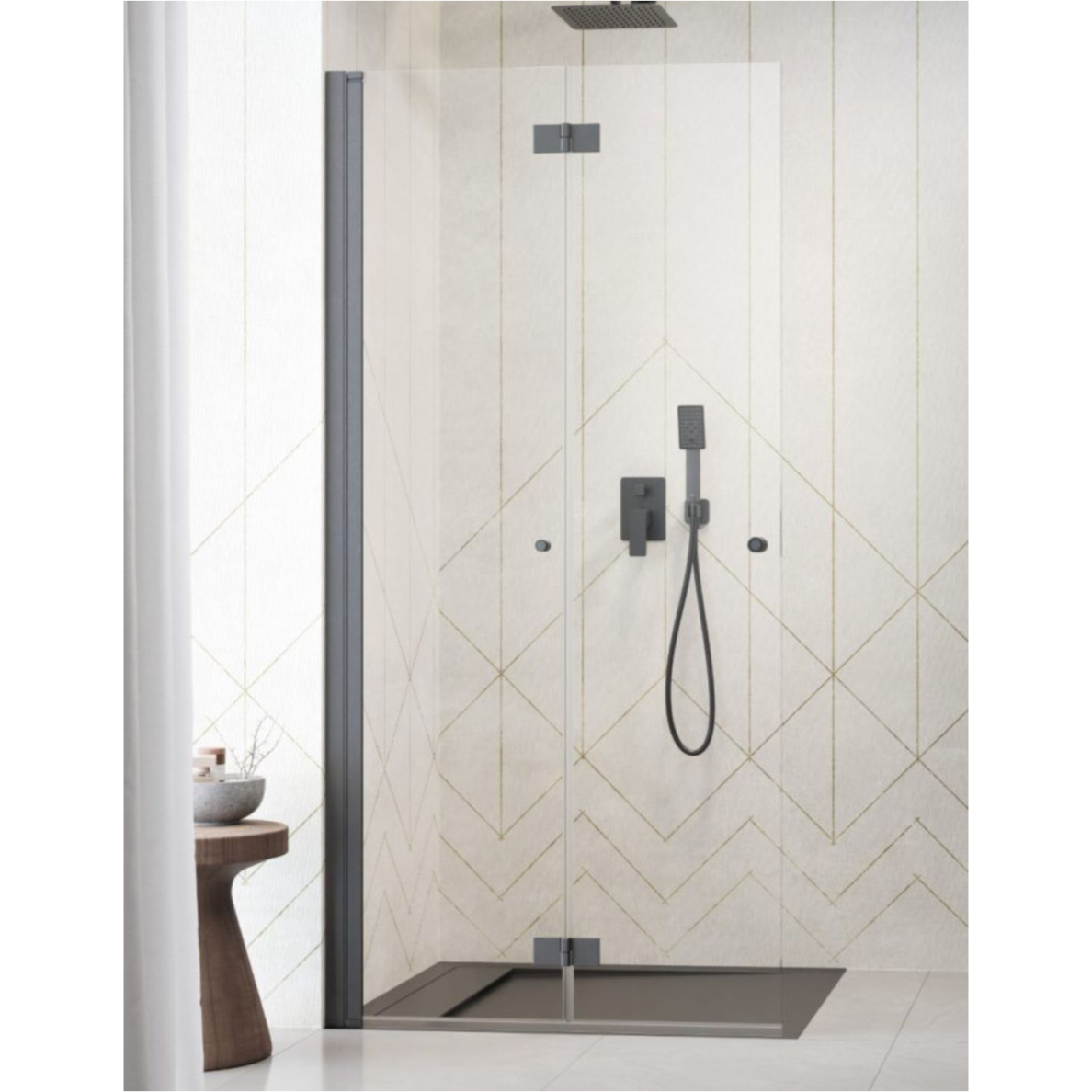 Radaway Nes Brushed Gun Metal Walk-in KDD B dušo kabina 1 Radaway Nes Brushed Gun Metal Walk-in KDD B dušo kabina 1