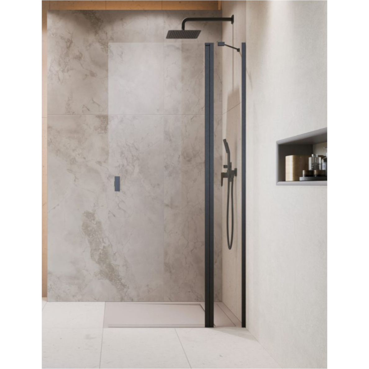 Radaway Nes Brushed Gun Metal Walk-in KDD II dušo kabina Radaway Nes Brushed Gun Metal Walk-in KDD II dušo kabina