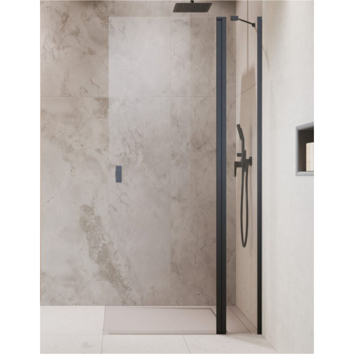 Radaway Nes Brushed Gun Metal Walk-in KDD II dušo kabina 1