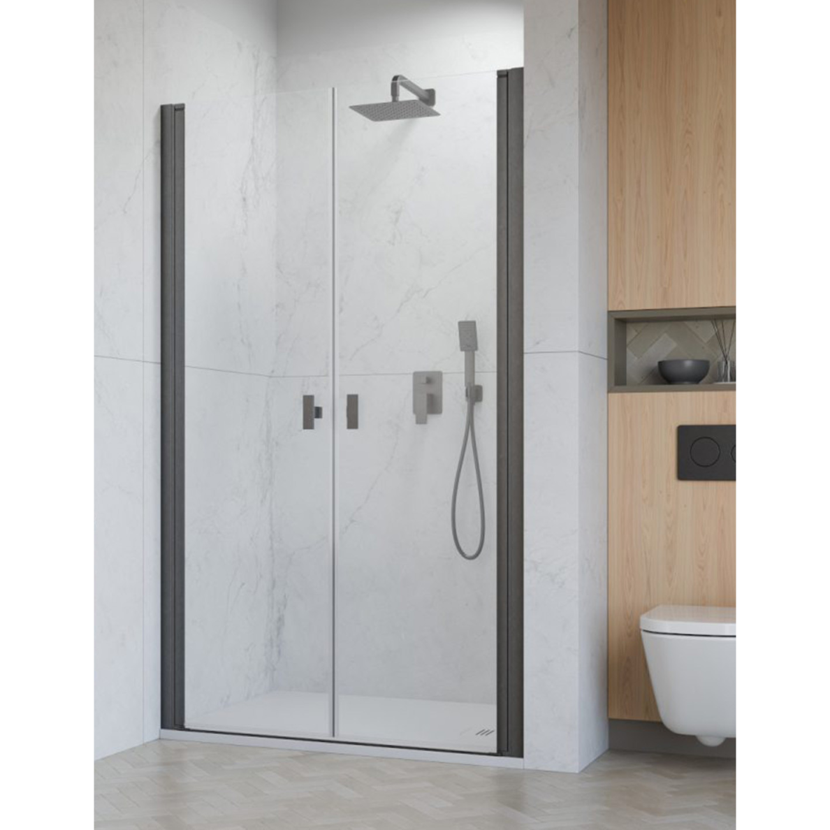 Radaway Nes Brushed GunMetal DWD I dušo durys, skaidrus stiklas Radaway Nes Brushed GunMetal DWD I dušo durys, skaidrus stiklas
