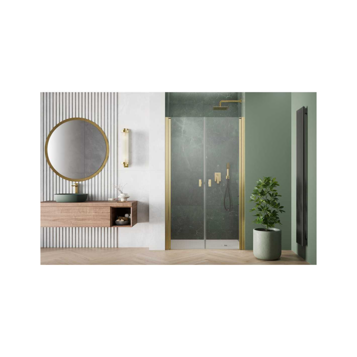 Radaway Nes Brushed Nickel DWD I dušo durys, skaidrus stiklas 1 Radaway Nes Brushed Nickel DWD I dušo durys, skaidrus stiklas 1