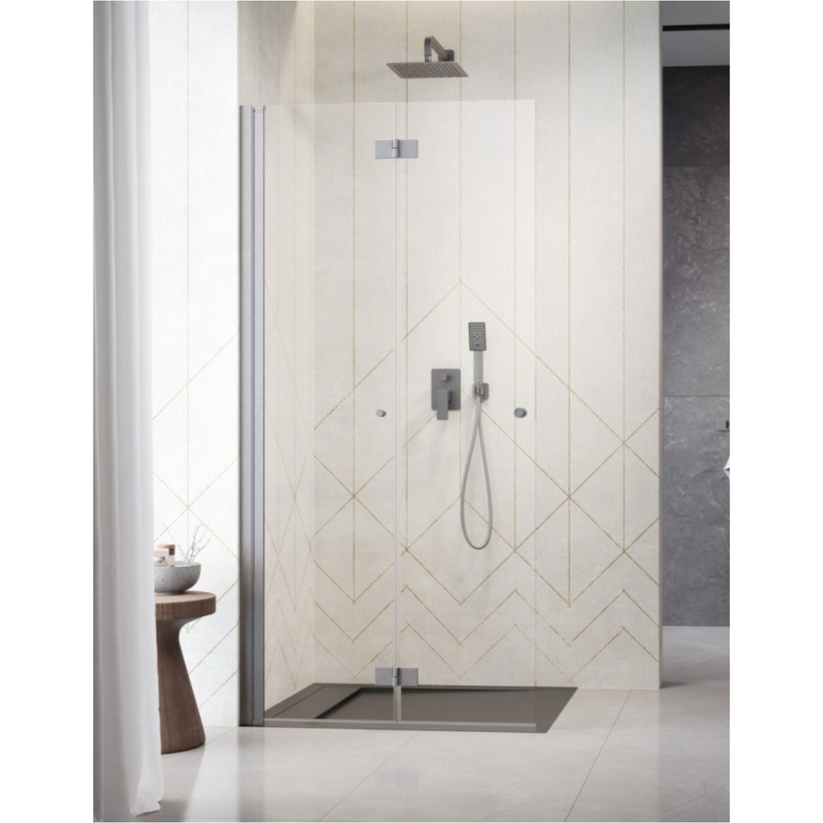 Radaway Nes Brushed Nickel Walk-in KDD B dušo kabina
