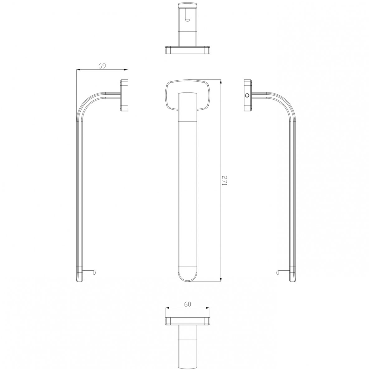 Rankšluosčių kabykla Omnires Trent 27,1 cm TR55230CR 1