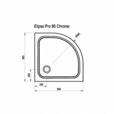 Ravak pusapvalis dušo padėklas Elipso Pro Chrome 800x800