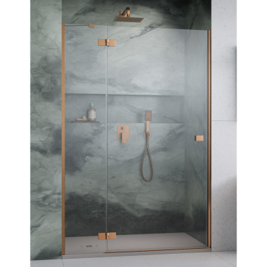 Radaway Essenza Brushed Copper DWJ dušo durys, skaidrus stiklas Radaway Essenza Brushed Copper DWJ dušo durys, skaidrus stiklas
