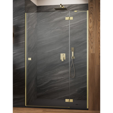 Radaway Essenza Brushed Gold DWJ dušo durys, skaidrus stiklas Radaway Essenza Brushed Gold DWJ dušo durys, skaidrus stiklas