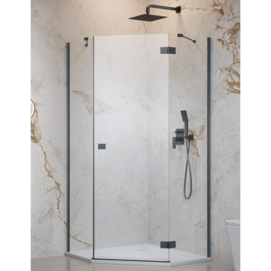 Radaway Essenza Brushed GunMetal PTJ penkiakampė dušo kabina, skaidrus stiklas Radaway Essenza Brushed GunMetal PTJ penkiakampė dušo kabina, skaidrus stiklas