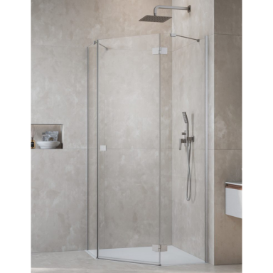 Radaway Essenza Brushed Nickel PTJ penkiakampė dušo kabina, skaidrus stiklas Radaway Essenza Brushed Nickel PTJ penkiakampė dušo kabina, skaidrus stiklas