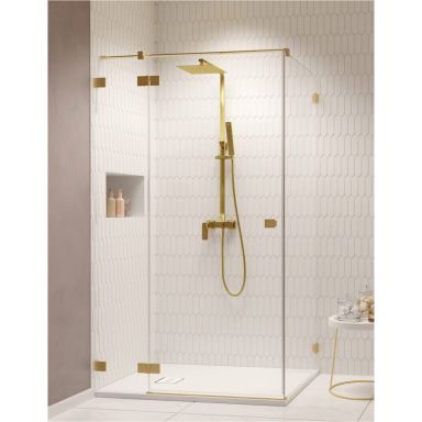 Radaway Essenza Pro Brushed Gold KDJ kampinė dušo kabina, skaidrus stiklas Radaway Essenza Pro Brushed Gold KDJ kampinė dušo kabina, skaidrus stiklas