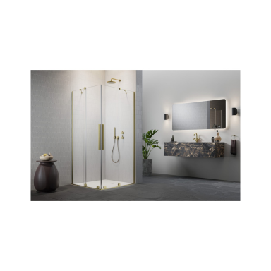 Radaway Furo Brushed Gold KDD kampinė dušo kabina Radaway Furo Brushed Gold KDD kampinė dušo kabina