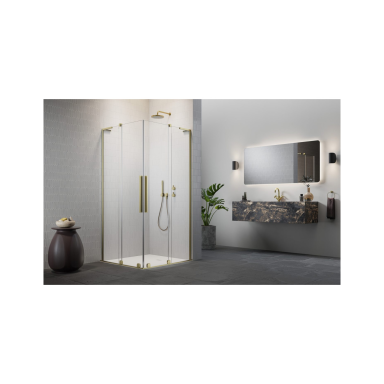 Radaway Furo SL Brushed Gold KDD kampinė dušo kabina Radaway Furo SL Brushed Gold KDD kampinė dušo kabina