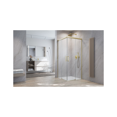 Radaway Idea 8 Brushed Gold KDD kampinė dušo kabina, skaidrus stiklas Radaway Idea 8 Brushed Gold KDD kampinė dušo kabina, skaidrus stiklas