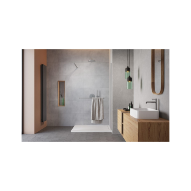Radaway Modo New Brushed Nickel II nejudanti dušo sienelė su pakaba, skaidrus stiklas Radaway Modo New Brushed Nickel II nejudanti dušo sienelė su pakaba, skaidrus stiklas