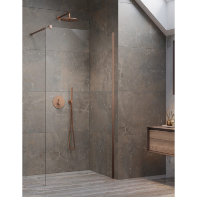 Radaway Modo X Brushed Copper II nejudanti dušo sienelė, skaidrus stiklas Radaway Modo X Brushed Copper II nejudanti dušo sienelė, skaidrus stiklas