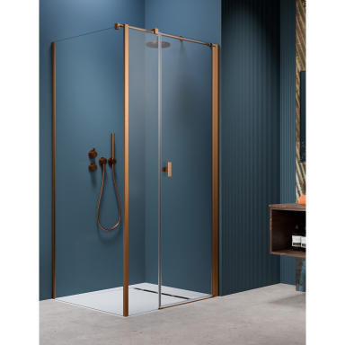 Radaway Nes Brushed Copper KDS I kampinė dušo kabina, skaidrus stiklas Radaway Nes Brushed Copper KDS I kampinė dušo kabina, skaidrus stiklas