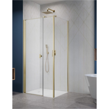 Radaway Nes Brushed Gold KDS I kampinė dušo kabina, skaidrus stiklas Radaway Nes Brushed Gold KDS I kampinė dušo kabina, skaidrus stiklas