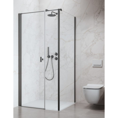 Radaway Nes Brushed GunMetal KDS I kampinė dušo kabina, skaidrus stiklas Radaway Nes Brushed GunMetal KDS I kampinė dušo kabina, skaidrus stiklas