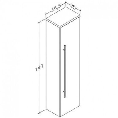 Baltos blizgios spalvos Raguvos Baldų pakabinama ūkinė spintelė Serena 140 x 35,5 x 25 cm Baltos blizgios spalvos Raguvos Baldų pakabinama ūkinė spintelė Serena 140 x 35,5 x 25 cm