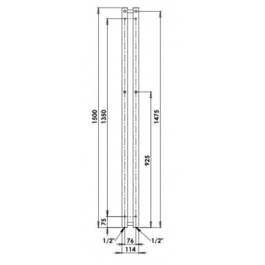 Rankšluosčių džiovintuvas PMH Rosendal 1500x115 mm, antracito spalva