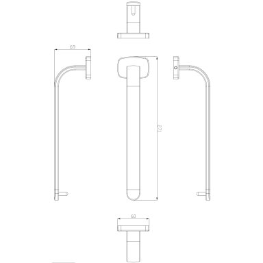 Rankšluosčių kabykla Omnires Trent 27,1 cm TR55230CR Rankšluosčių kabykla Omnires Trent 27,1 cm TR55230CR