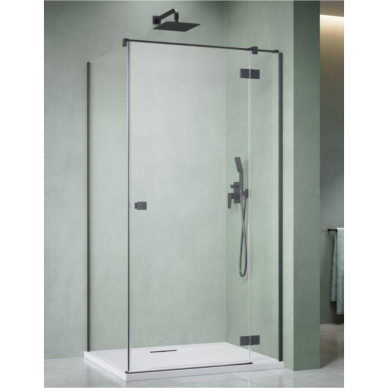 Radaway Essenza 8 Brushed GunMetal KDJ kampinė dušo kabina, skaidrus stiklas