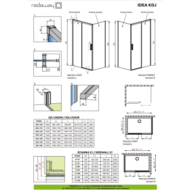 Radaway Essenza 8 Brushed Nickel KDJ kampinė dušo kabina, skaidrus stiklas 5 Radaway Essenza 8 Brushed Nickel KDJ kampinė dušo kabina, skaidrus stiklas 5