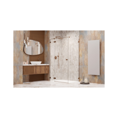 Radaway Essenza Pro Brushed Copper KDJ kampinė dušo kabina, skaidrus stiklas 1