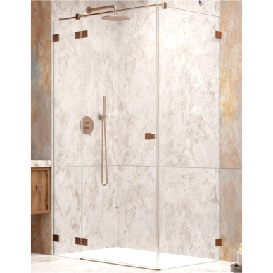 Radaway Essenza Pro Brushed Copper KDJ kampinė dušo kabina, skaidrus stiklas