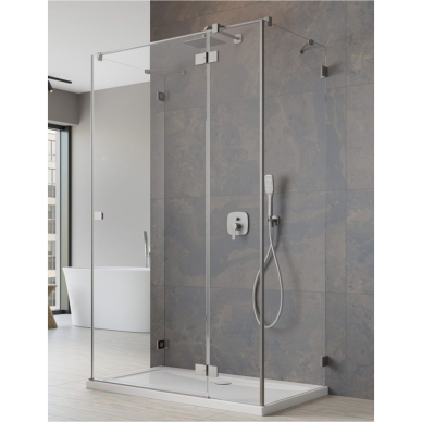 Radaway Essenza Pro Brushed Nickel KDJ+S kampinė dušo kabina, skaidrus stiklas