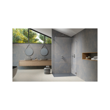 Radaway Essenza Pro Brushed Nickel Walk-in nejudanti dušo sienelė, skaidrus stiklas 1