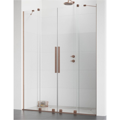 Radaway Furo Brushed Copper DWD dušo durys, skaidrus stiklas