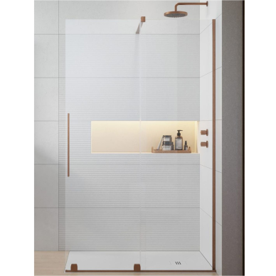 Radaway Furo Brushed Copper Walk-in dušo sienelė, skaidrus stiklas